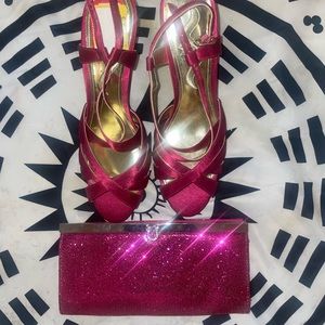 Fushia Strappy Wedge Sandals